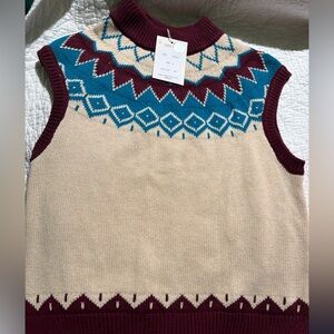 NWT Tyler Boe Geometric Knit Sleeveless Sweater